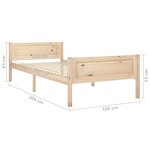 vidaXL Cadre de lit Bois de pin massif 100x200 cm