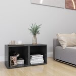 vidaXL Meubles TV 2 Pièces Gris brillant 37x35x37 cm Aggloméré