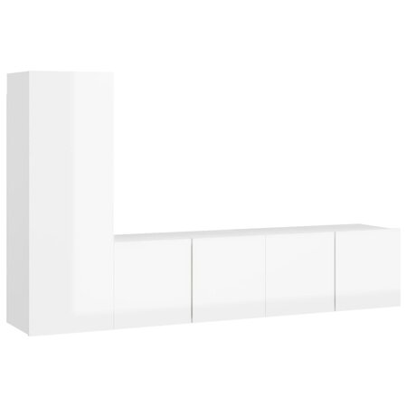 vidaXL Ensemble de meuble TV 3 Pièces Blanc brillant Aggloméré