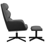 vidaXL Chaise de relaxation avec tabouret Gris clair Tissu