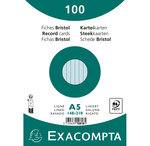 Paquet 100 Fiches Sous Film - Bristol Ligné Non Perforé 148x210mm - X 10 - Exacompta
