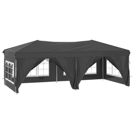 vidaXL Tente de réception pliable avec parois Anthracite 3x6 m