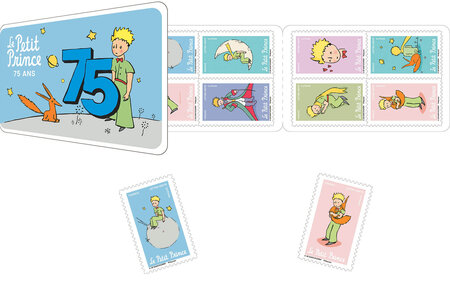 Carnet 12 timbres - 75 ans du Petit Prince - Lettre verte