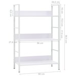 vidaXL Bibliothèque à 3 niveaux Blanc 60x27 6x90 5 cm Aggloméré