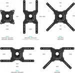 Onkron m4 blk support tv mural pour des téléviseurs de 32 à 65 pouces noir