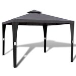 vidaXL Tonnelle avec toit 3x3 m Gris foncé