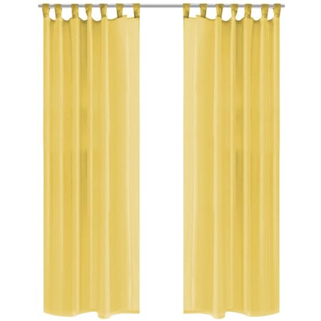 vidaXL Rideau occultant 2 Pièces Voile 140 x 245 cm Jaune