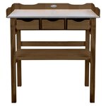 Esschert Design Table de rempotage avec tiroirs marron