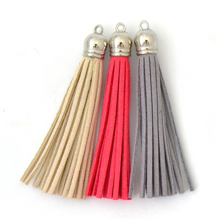 3 Pompons suédine 6 cm - Eté