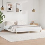 vidaXL Cadre de lit blanc brillant 160x200 cm bois d'ingénierie