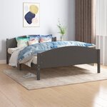 vidaXL Cadre de lit Gris foncé Bois de pin massif 140x200 cm