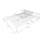 Lit en bois massif lit lit de 200 x 140 blanc nouvelle a lattes cadre