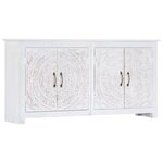 vidaXL Buffet fait à la main Blanc 140x30x70 cm Bois d'acacia massif