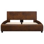vidaXL Cadre de lit Marron Similicuir 120 x 200 cm