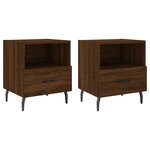 vidaXL Tables de chevet 2 Pièces chêne marron 40x35x47 5 cm