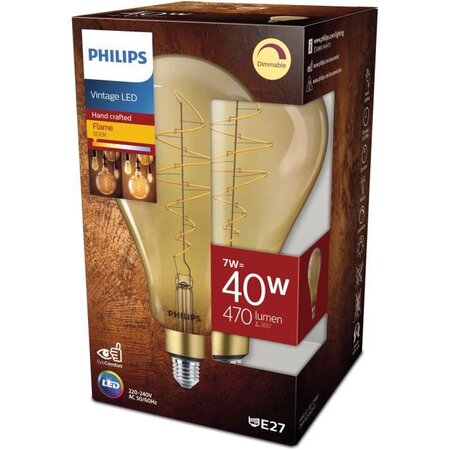 Philips ampoule led standard giant - e27 - 40w ambrée verre compatible variateur