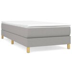 vidaXL Sommier à ressorts de lit Gris clair 90x200 cm Tissu