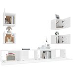 vidaXL Ensemble de meubles TV 6 Pièces Blanc brillant Bois d'ingénierie