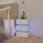 vidaXL Table de chevet à LED Blanc 45x35x67 cm Bois d'ingénierie