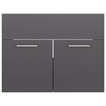 vidaXL Ensemble de meubles de salle de bain Gris brillant Aggloméré