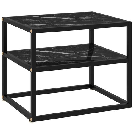 vidaXL Table console Noir 50x40x40 cm Verre trempé