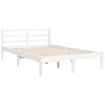 vidaXL Cadre de lit avec tête de lit blanc 120x200 cm bois massif