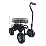 Siege roulant pour jardin noir AG22 Rolling Garden Seat Black