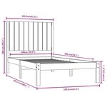 vidaXL Cadre de lit Marron miel Bois de pin massif 100x200 cm