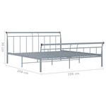 vidaXL Cadre de lit Gris Métal 200x200 cm