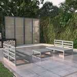vidaXL Salon de jardin 5 Pièces Gris Bois de pin massif