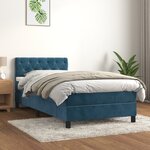 vidaXL Lit à sommier tapissier et matelas Bleu foncé 80x200 cm Velours
