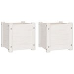 vidaXL Jardinières 2 Pièces Blanc 31x31x31 cm Bois de pin massif
