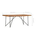 vidaXL Table de salle à manger 180x90x76 cm Bois d'acacia massif