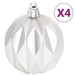 vidaXL Ensemble de boules de Noël 70 Pièces Argenté et blanc