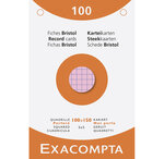 Étui De 100 Fiches - Bristol Quadrillé 5x5 Perforé 100x150mm - Couleurs Assorties - X 10 - Exacompta
