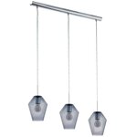 Eglo lampe suspendue murmillo chrome et noir 96774
