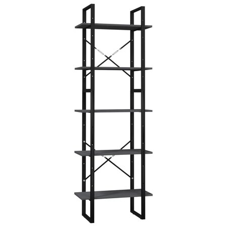vidaXL Bibliothèque à 5 niveaux Gris 60x30x175 cm Bois de pin