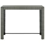vidaXL Ensemble de bar de jardin 7 Pièces et coussins Résine tressée Gris