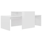 vidaXL Ensemble de tables basses Blanc brillant 100x48x40 cm Aggloméré