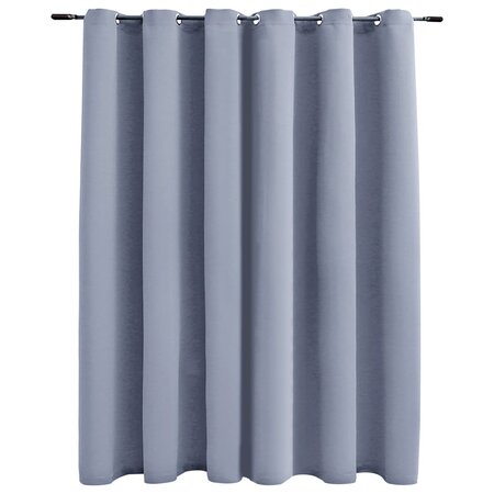 vidaXL Rideau occultant avec anneaux en métal Gris 290x245 cm