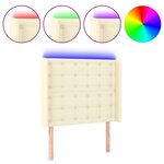 vidaXL Tête de lit à LED Crème 93x16x118/128 cm Similicuir