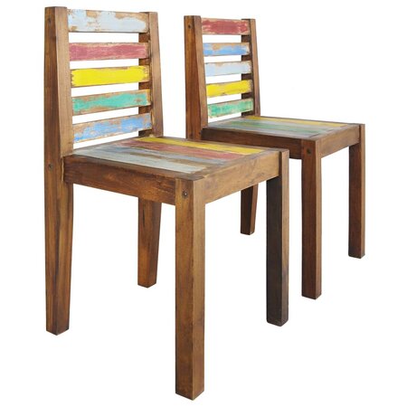 vidaXL Chaises à manger lot de 2 bois de récupération solide