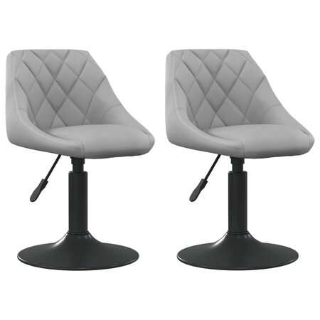 vidaXL Chaises pivotantes de salle à manger 2 Pièces Gris clair Velours