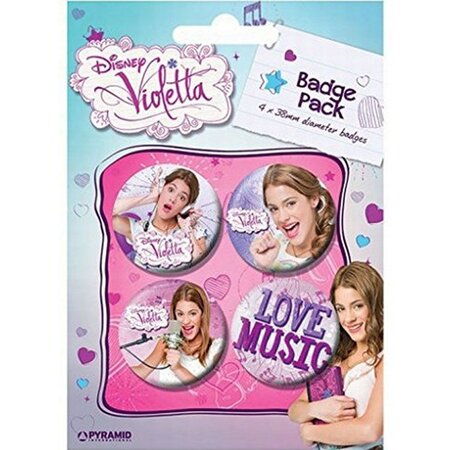 Set de 4 badges violetta