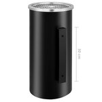 vidaXL Poubelle à cendrier murale Acier 26 L Noir