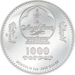 BISON Into The Wild 2 onces argent monnaie 1000 Togrog Mongolia 2023