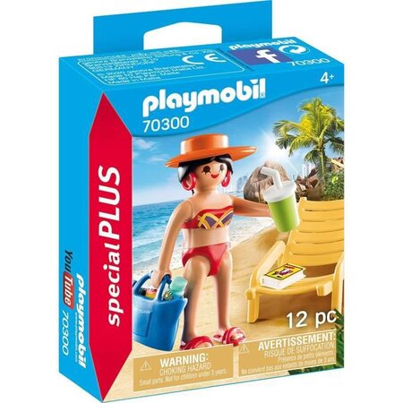 Playmobil - 70300 - vacanciere avec transat