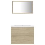 vidaXL Ensemble de meubles de salle de bain Chêne sonoma Aggloméré