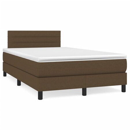 vidaXL Lit à sommier tapissier avec matelas Marron foncé 120x200 cm