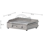 Plancha en inox lisse chef 55 cm